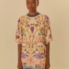 vestido t-shirt curto estampado delicadeza floral